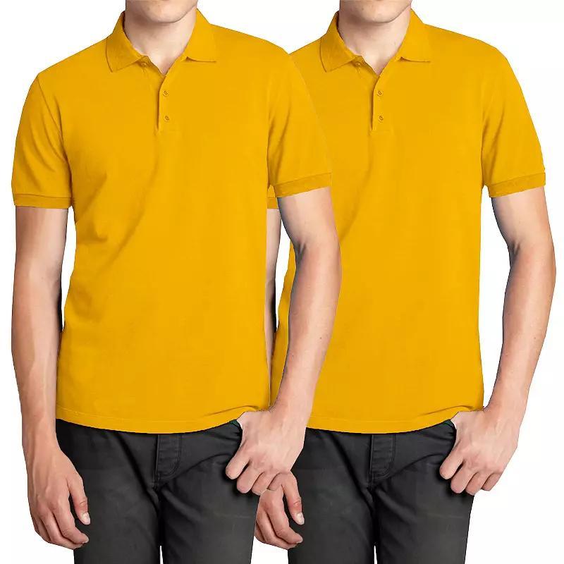 Men's Galaxy 2-Pack Pique Polo Shirts, Size: Medium, Gold Product Image