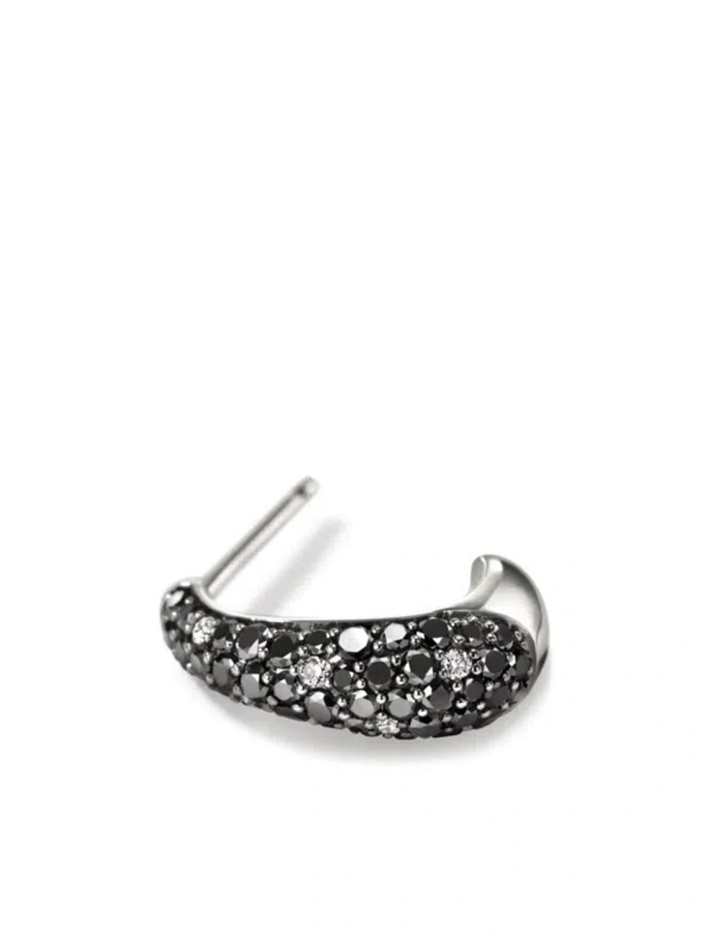 JOHN HARDY Surf J Diamond Hoop Earrings In Sterling Silver Product Image