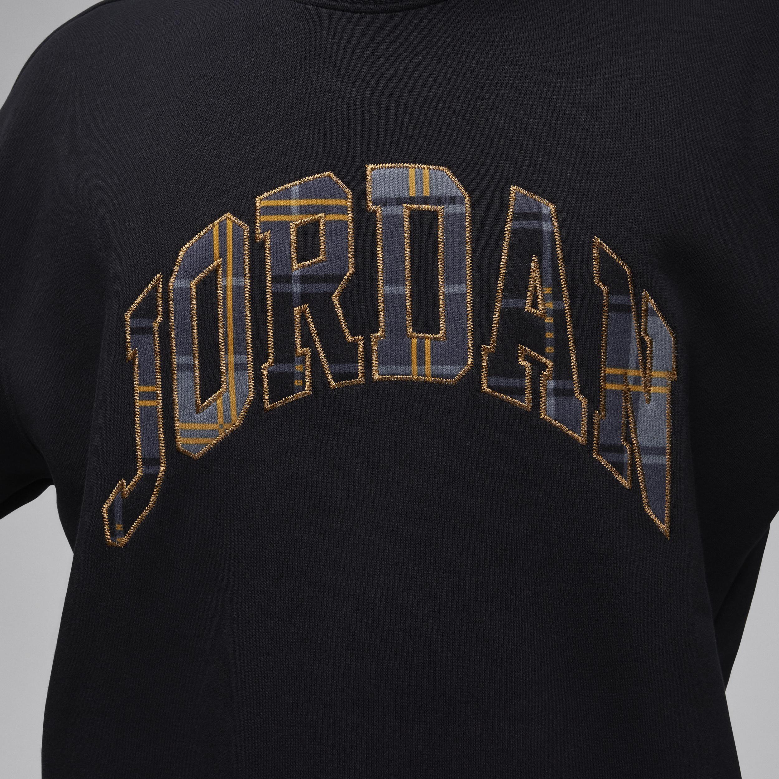 Jordan Mens Essential Holiday Plaid Fleece Crew - Black/Gold Product Image