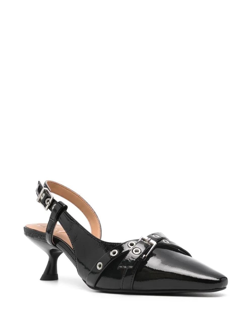 55mm buckle-detail glossy pumps Product Image