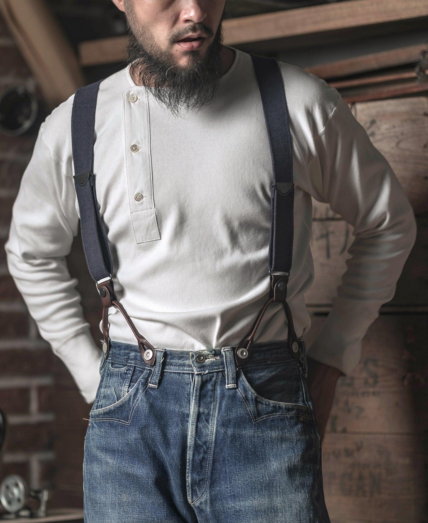 14 oz Side Closing Henley Shirt - White Product Image