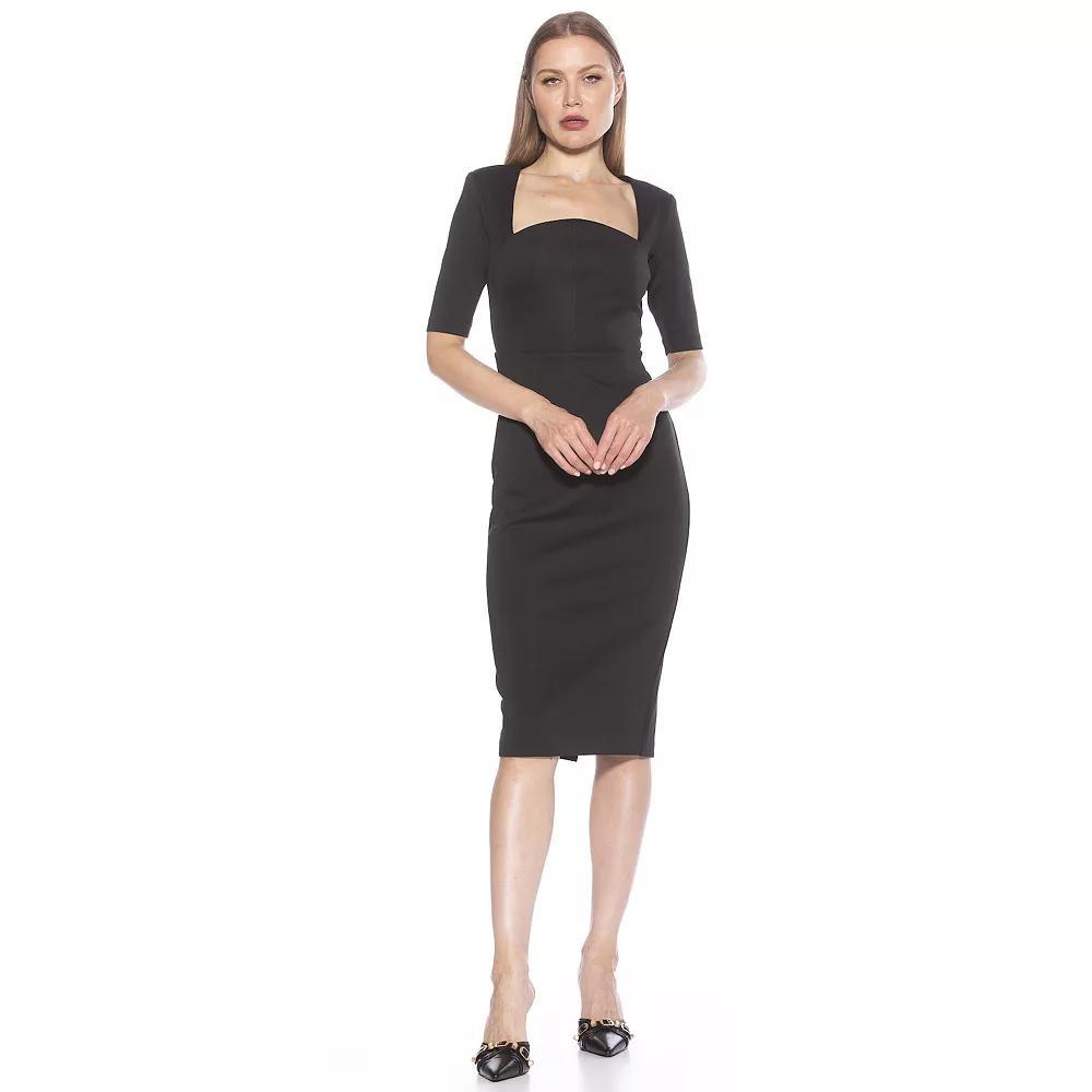 Women's ALEXIA ADMOR Freya Short Sleeve Midi Sheath Dress, Size: XS, Green Team Product Image