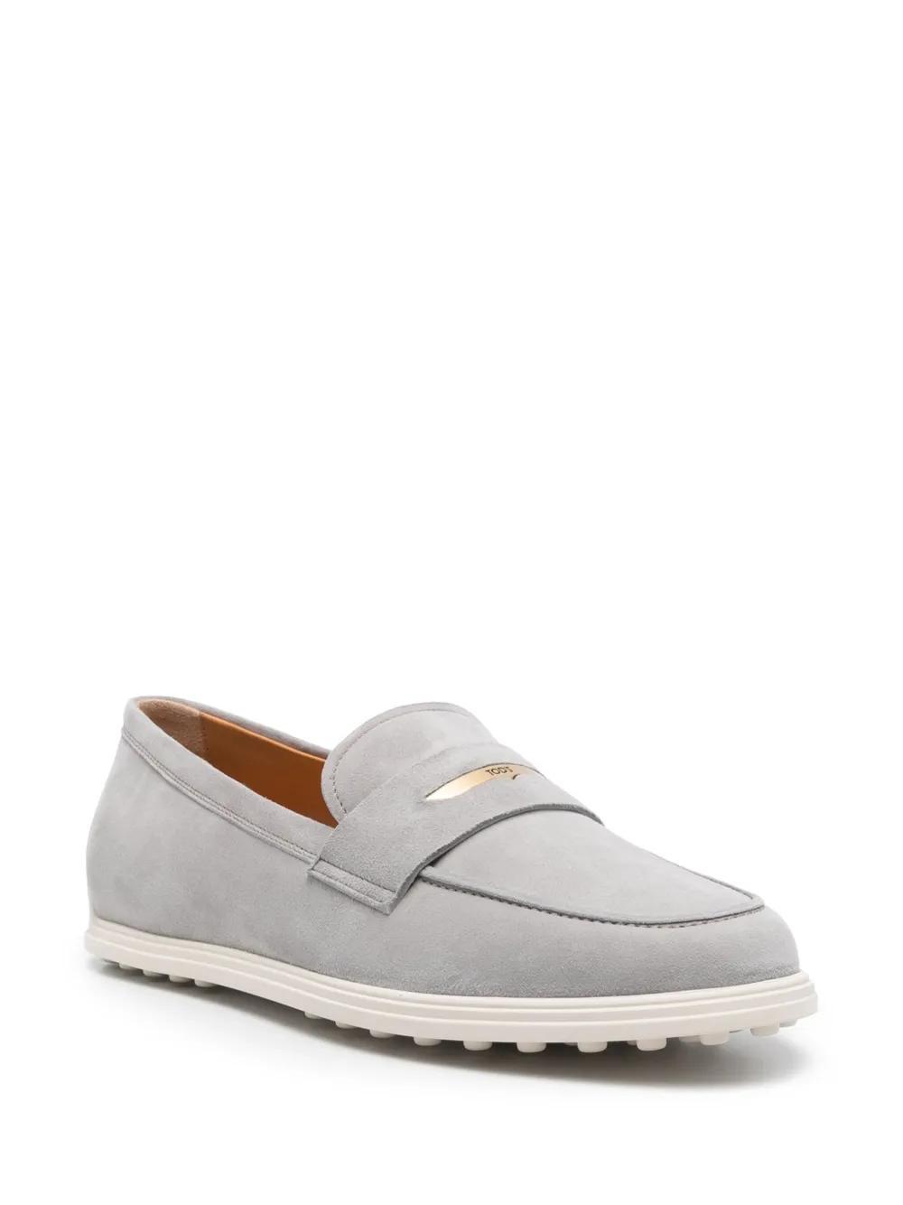 TOD'S Suede Loafers In Grey Product Image