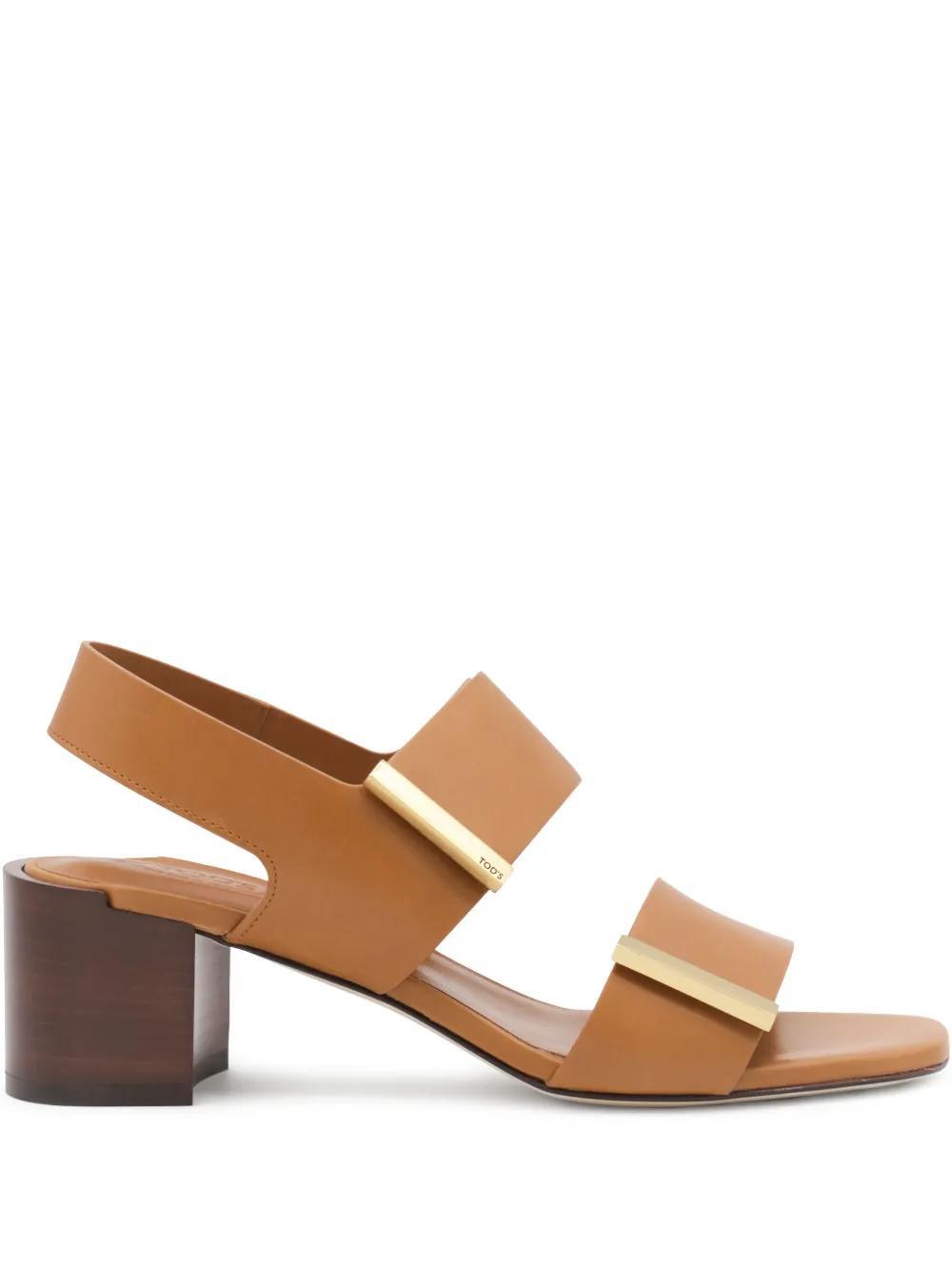TOD'S Strappy Leather Sandals In Brown Product Image