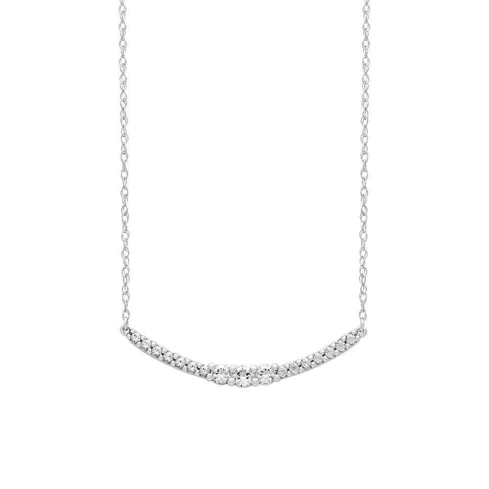 Love Always Sterling Silver Lab-Created White Sapphire Festoon Necklace, Women's, Size: 15-17" ADJ Product Image
