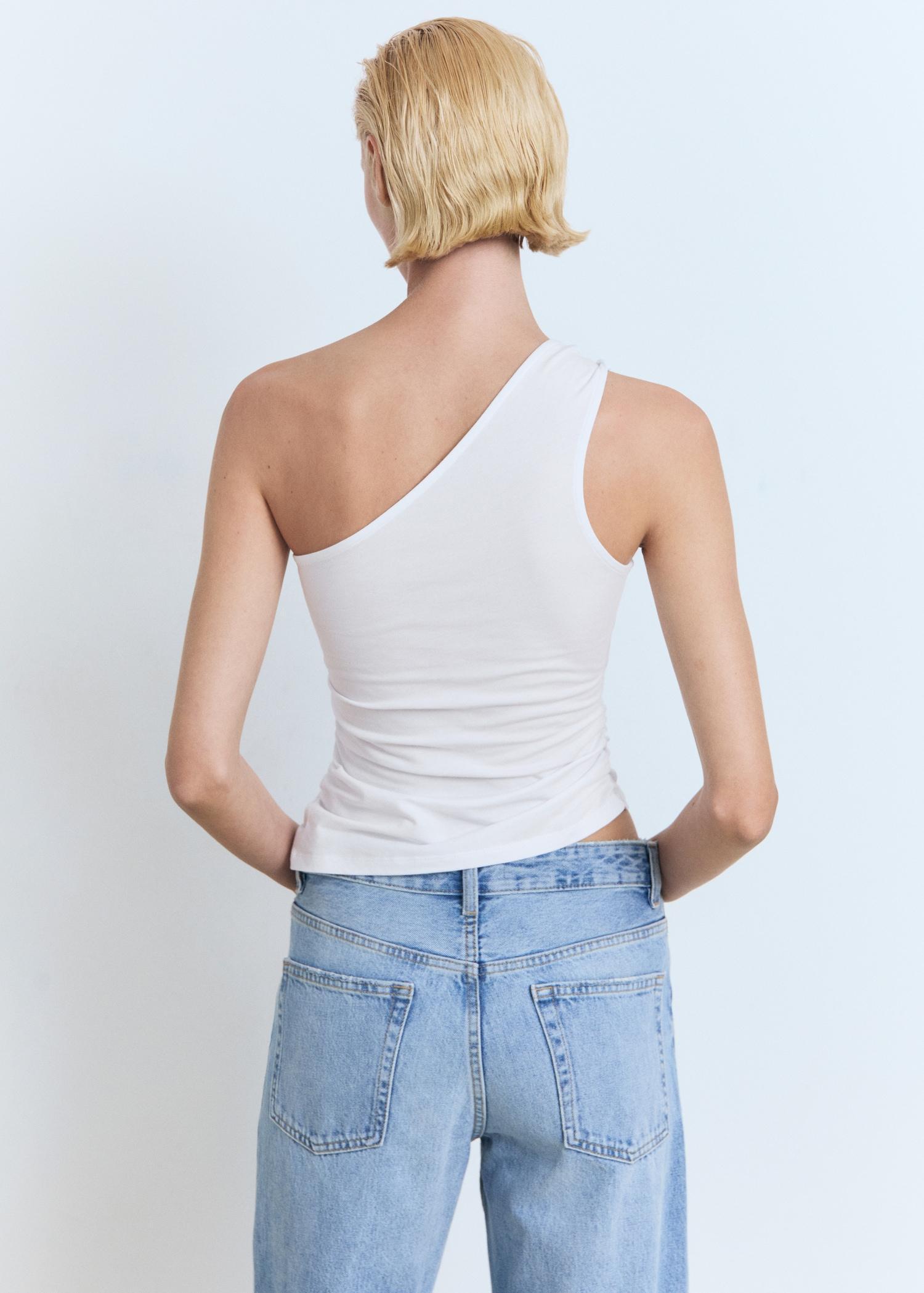 Asymmetrical top with knot detail - Women | MANGO USA Product Image