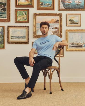 Men's Berni Embroidered Wordmark Graphic Tee 472 SERENITY / XS Product Image