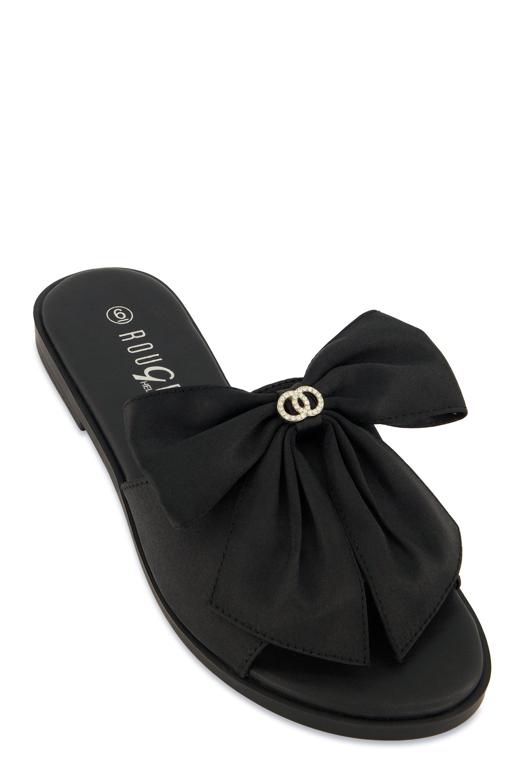 Womens Bow Band Open Toe Slide Sandals Product Image