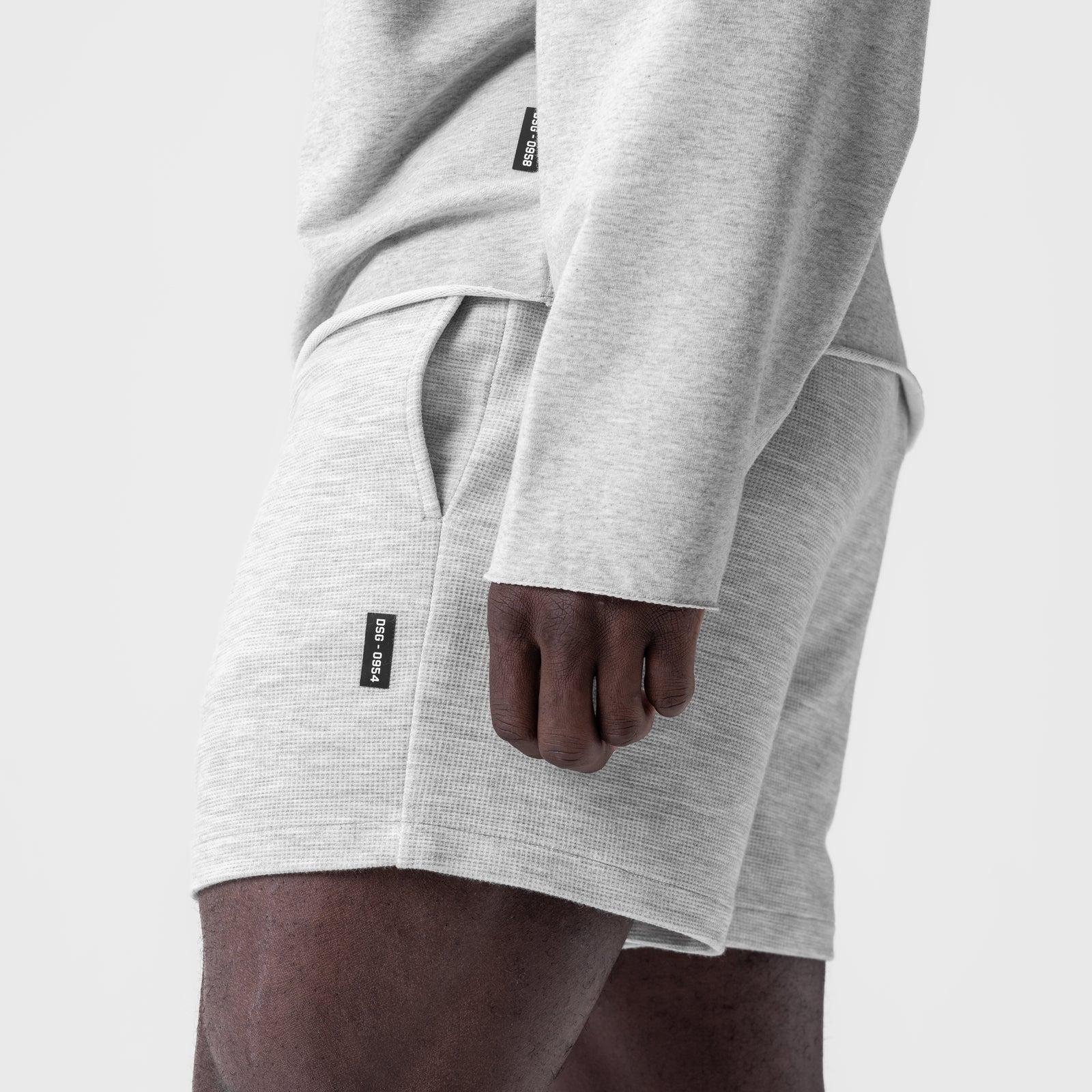 0954. Waffle Knit Sweat Short - Heather Grey Product Image