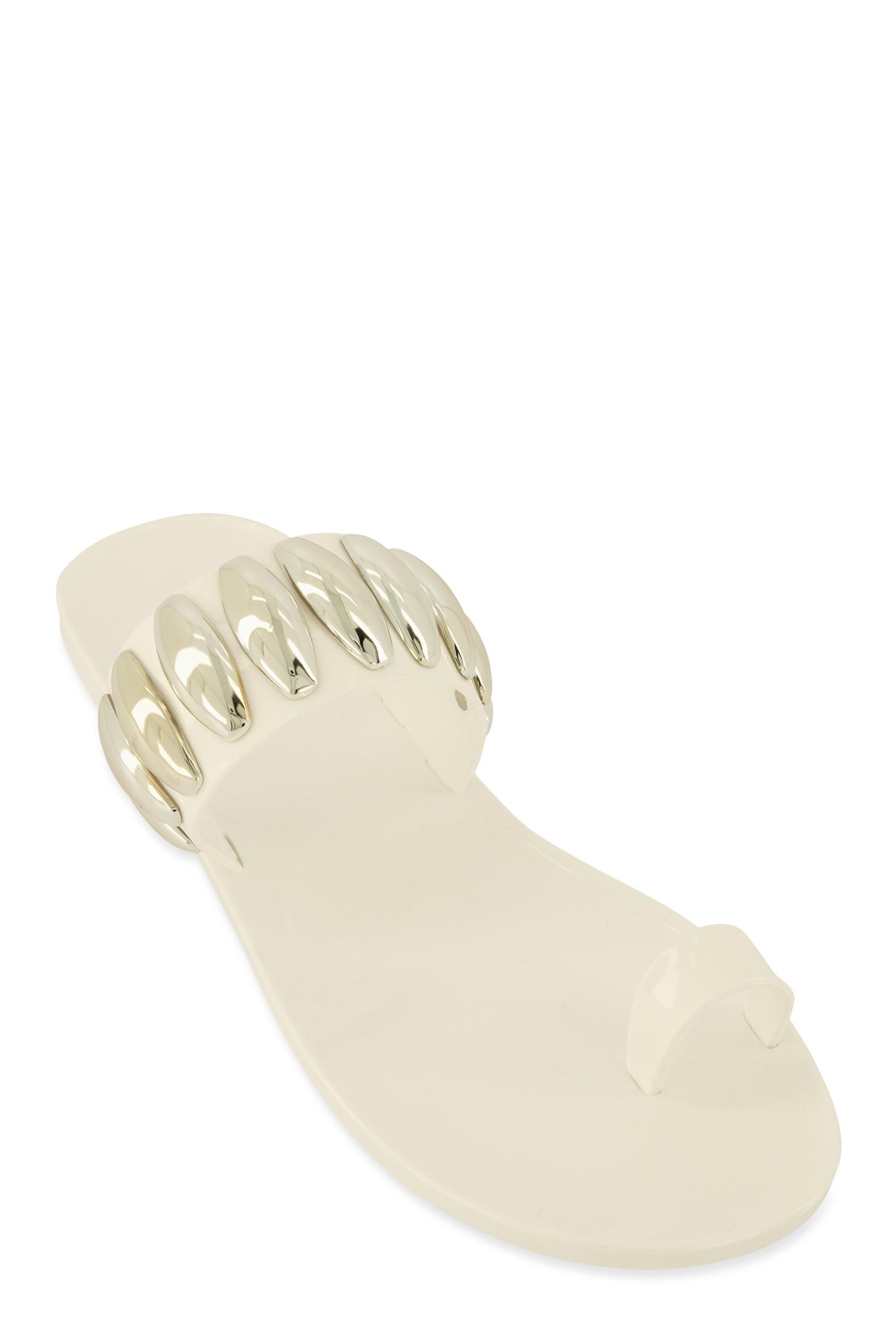 Womens Studded Band Toe Loop Jelly Sandals Product Image