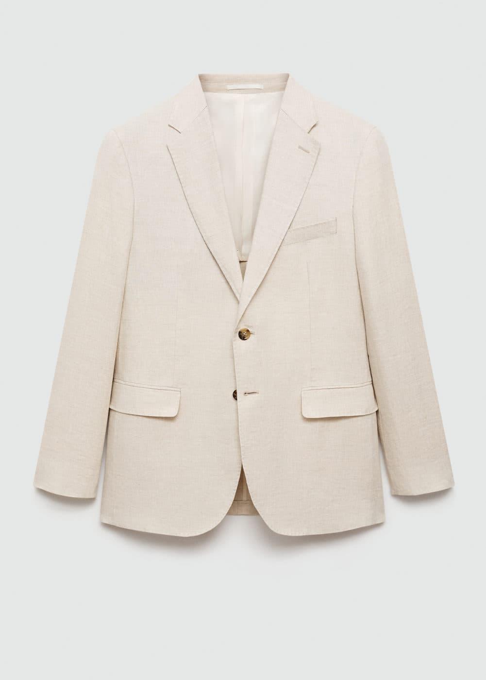 100% linen slim-fit suit blazer - Men | MANGO USA Product Image