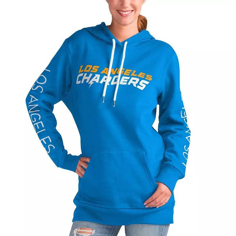 Women's G-III 4Her by Carl Banks Powder Blue Los Angeles Chargers Extra Inning Pullover Hoodie, Size: XL, Light Product Image