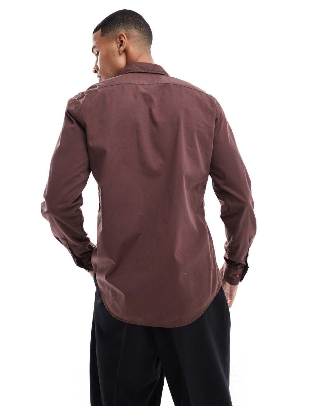 Scalpers Atle Shirt In Burgundy  Product Image