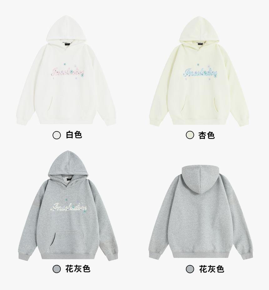 Couple Matching Lettering Loose Fit Hoodie Product Image