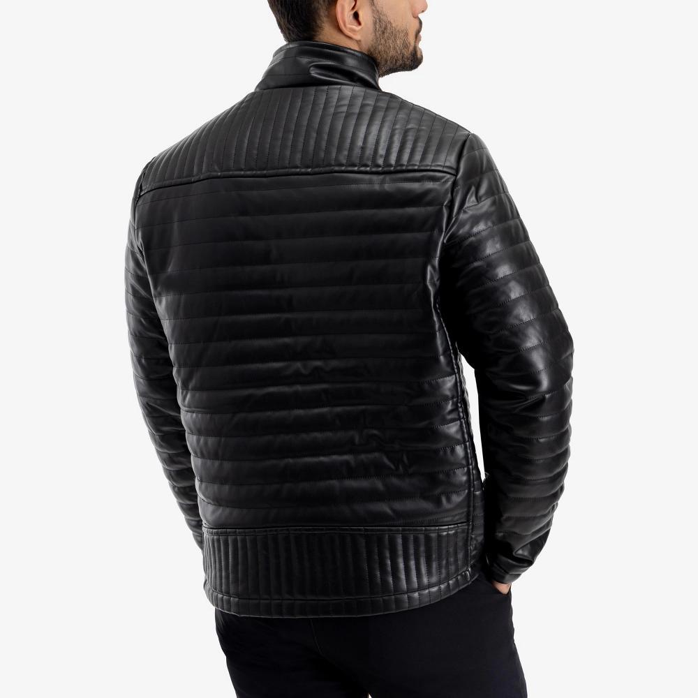 X RAY Men's PU Quilted Jacket With Faux Shearling Lining Product Image