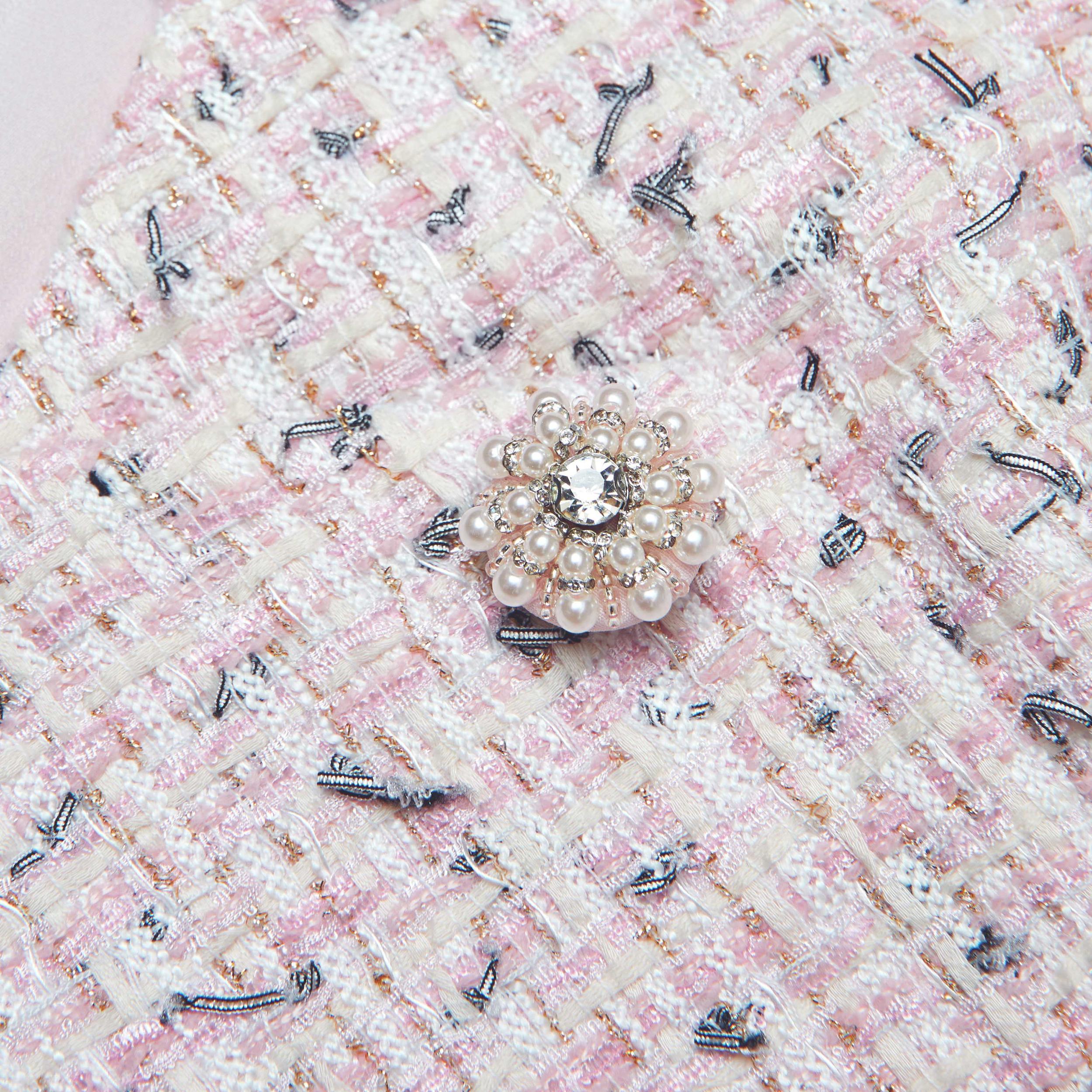 Pink Boucle Pearl Top Product Image