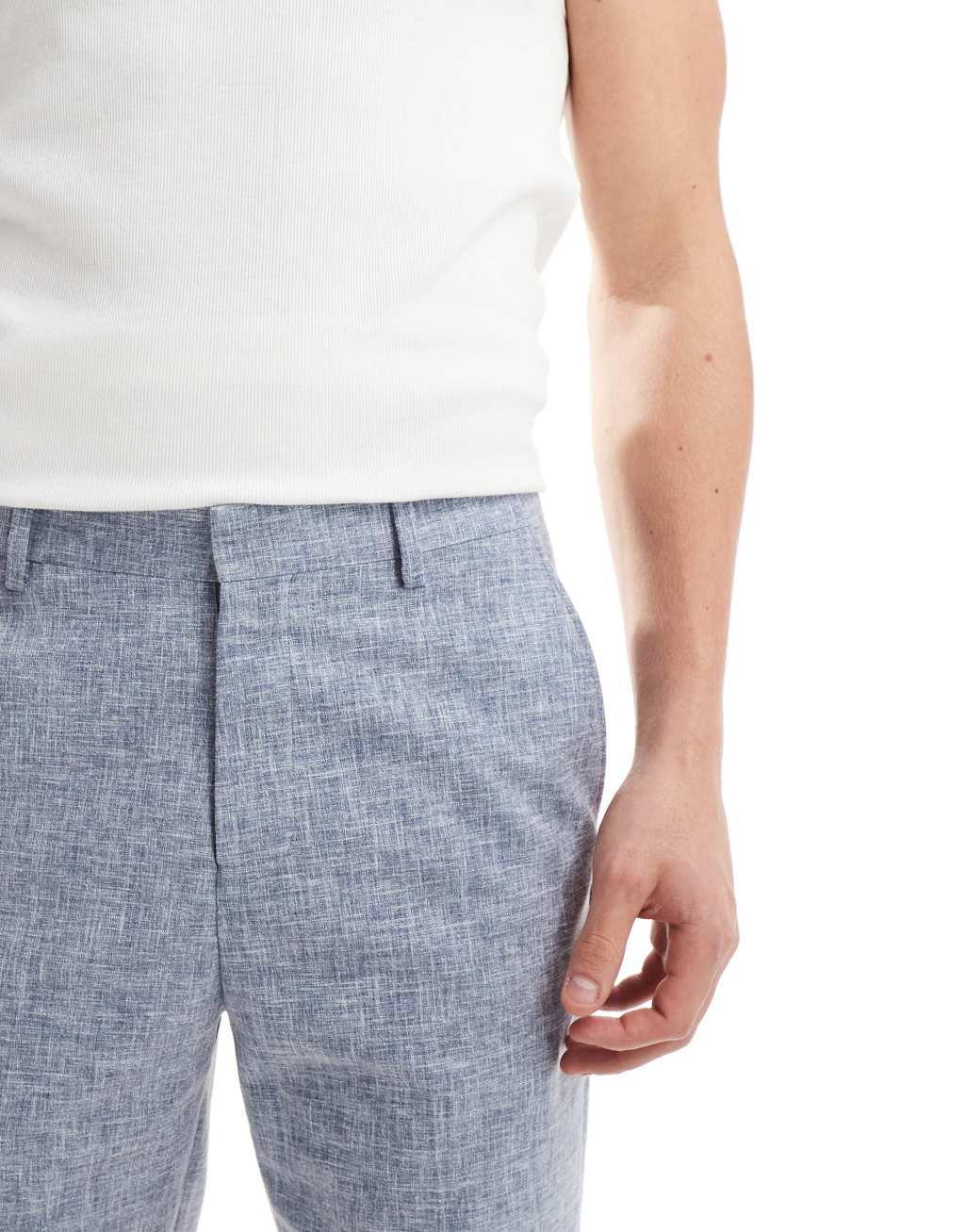 River Island textured shorts in blue Product Image