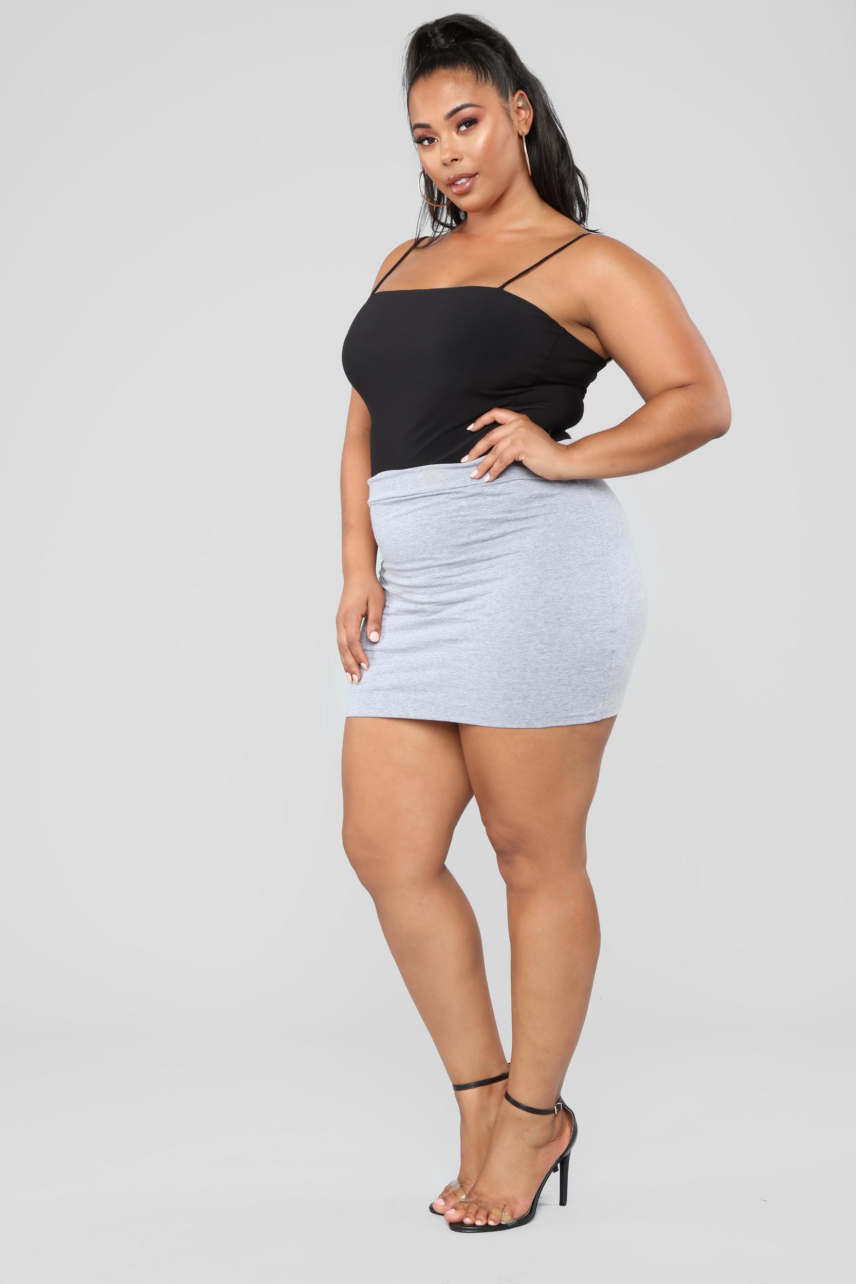 Melanie Mini Skirt - Heather Grey Product Image