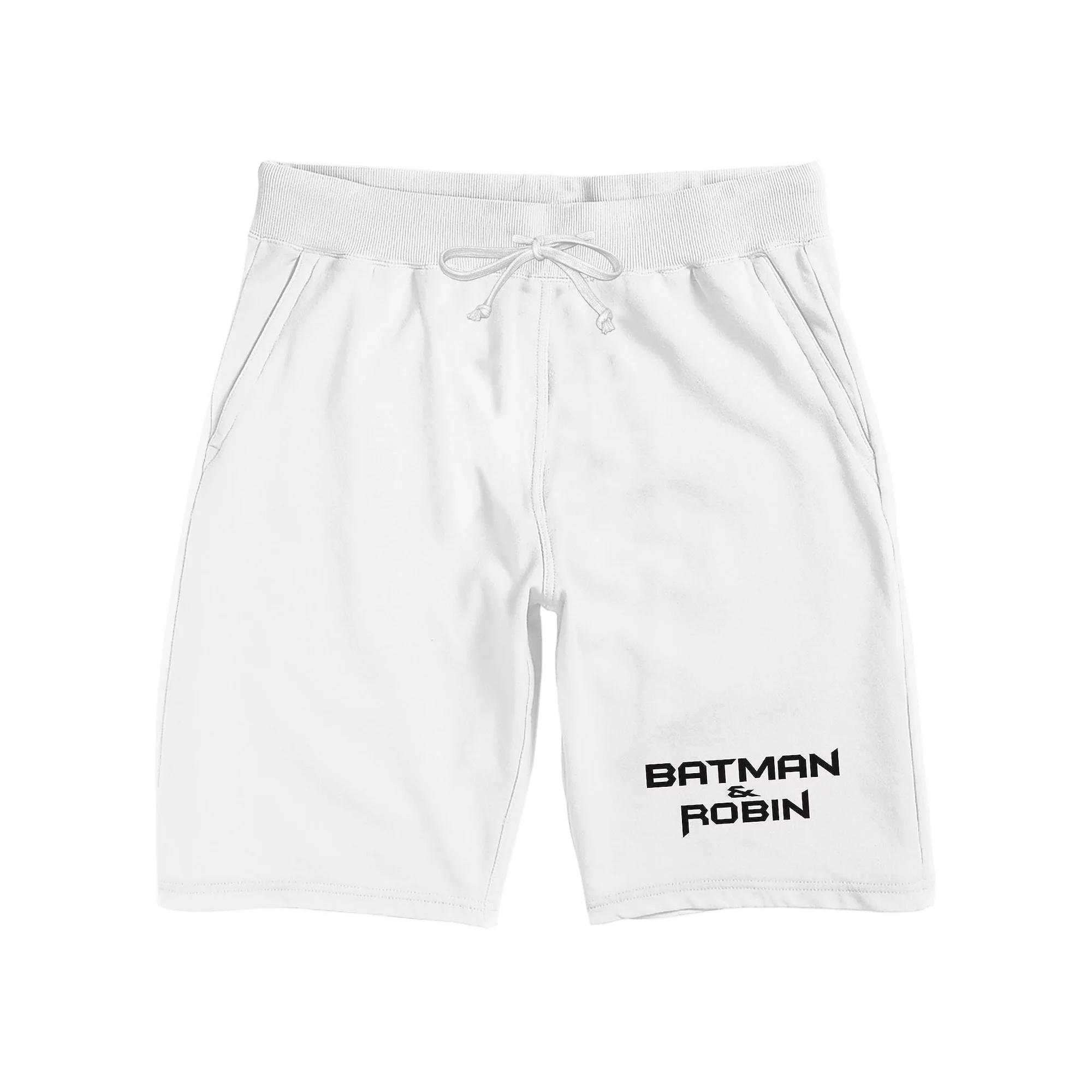 Men's DC Comics Batman & Robin Text 9" Sleep Shorts, Size: XXL, White Product Image