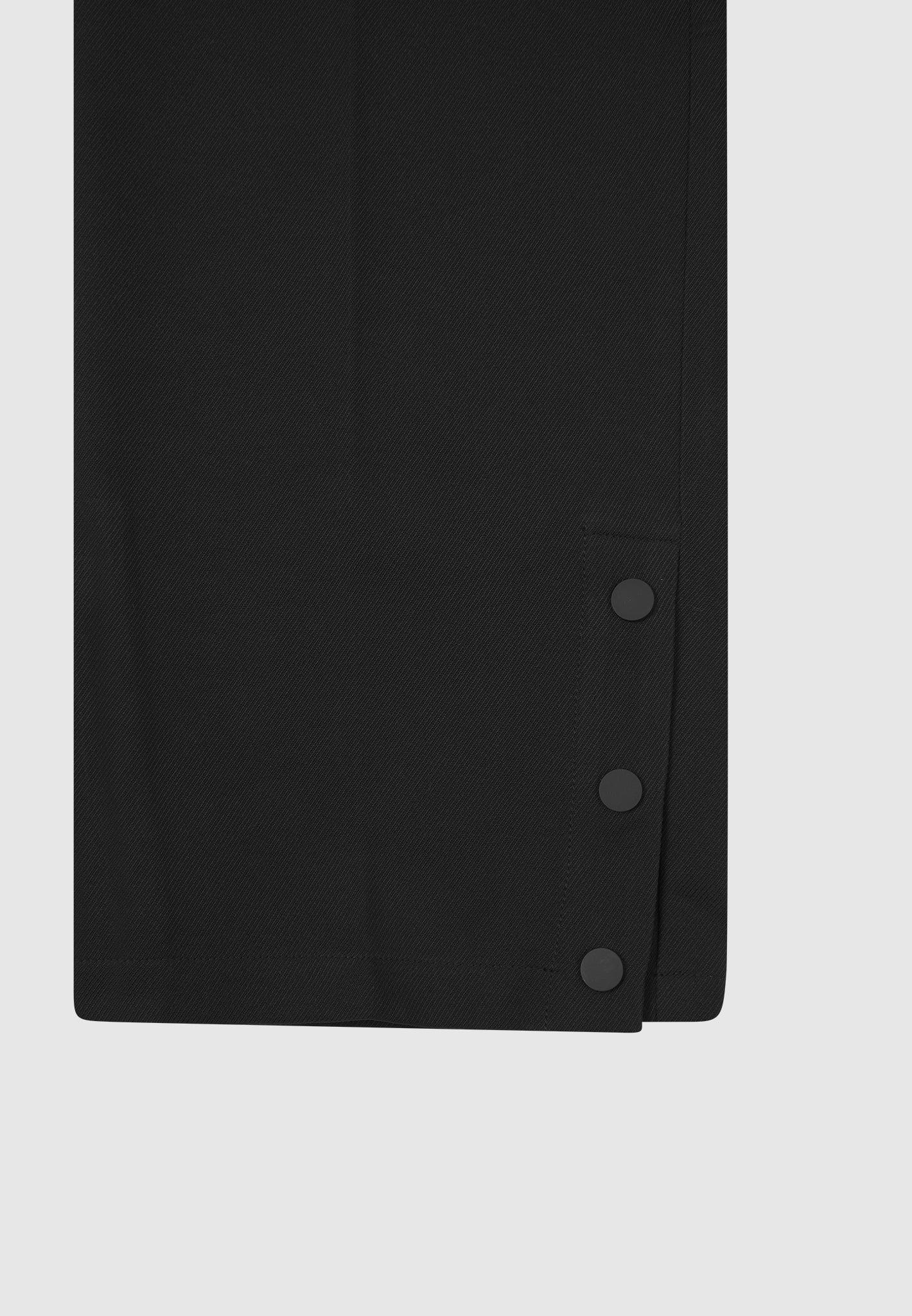 Straight Leg Buttoned Cuff Trousers - Black / Black / MAN2750-01 Product Image