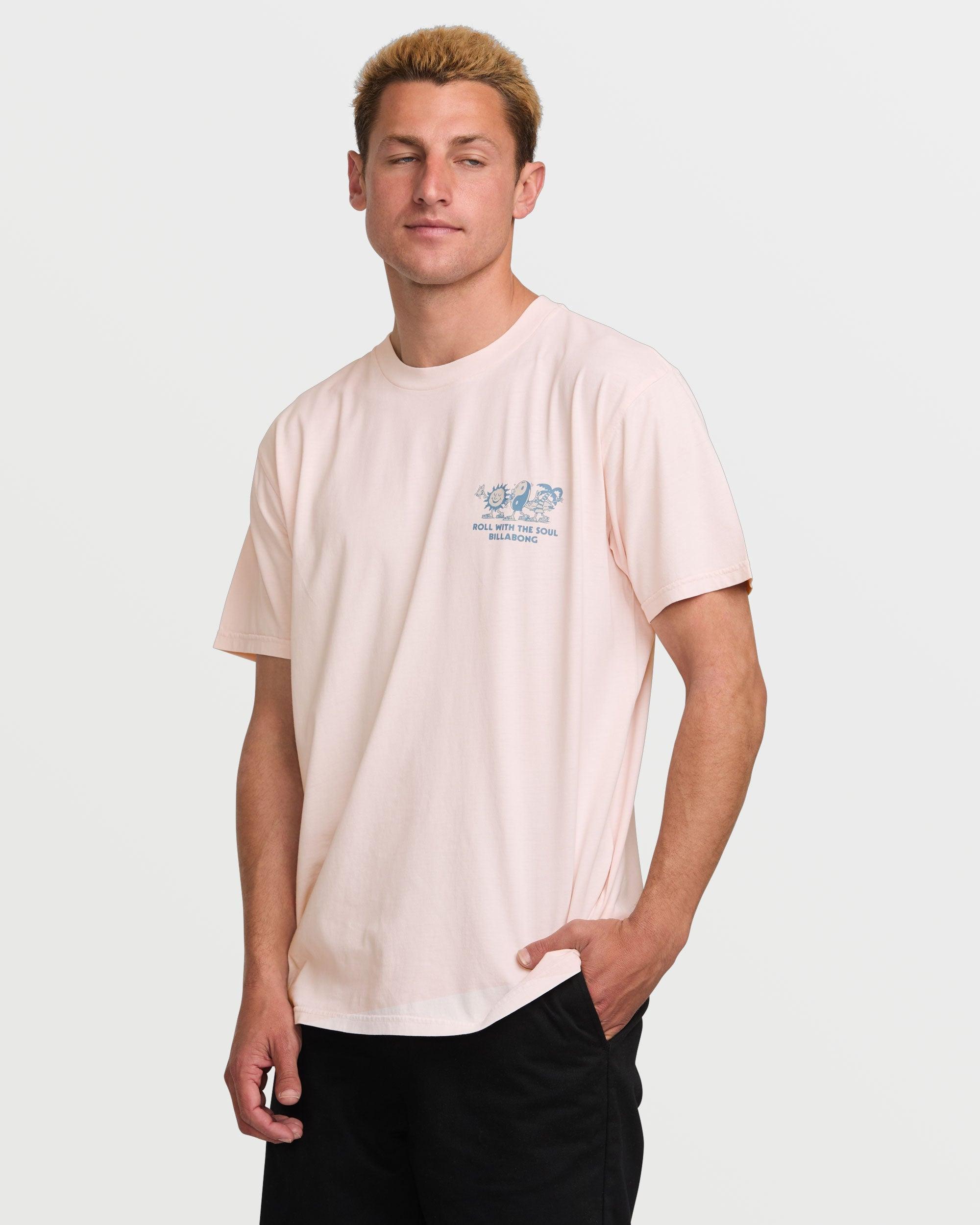 Roll Premium Wave Wash Tee - Light Pink Male Product Image