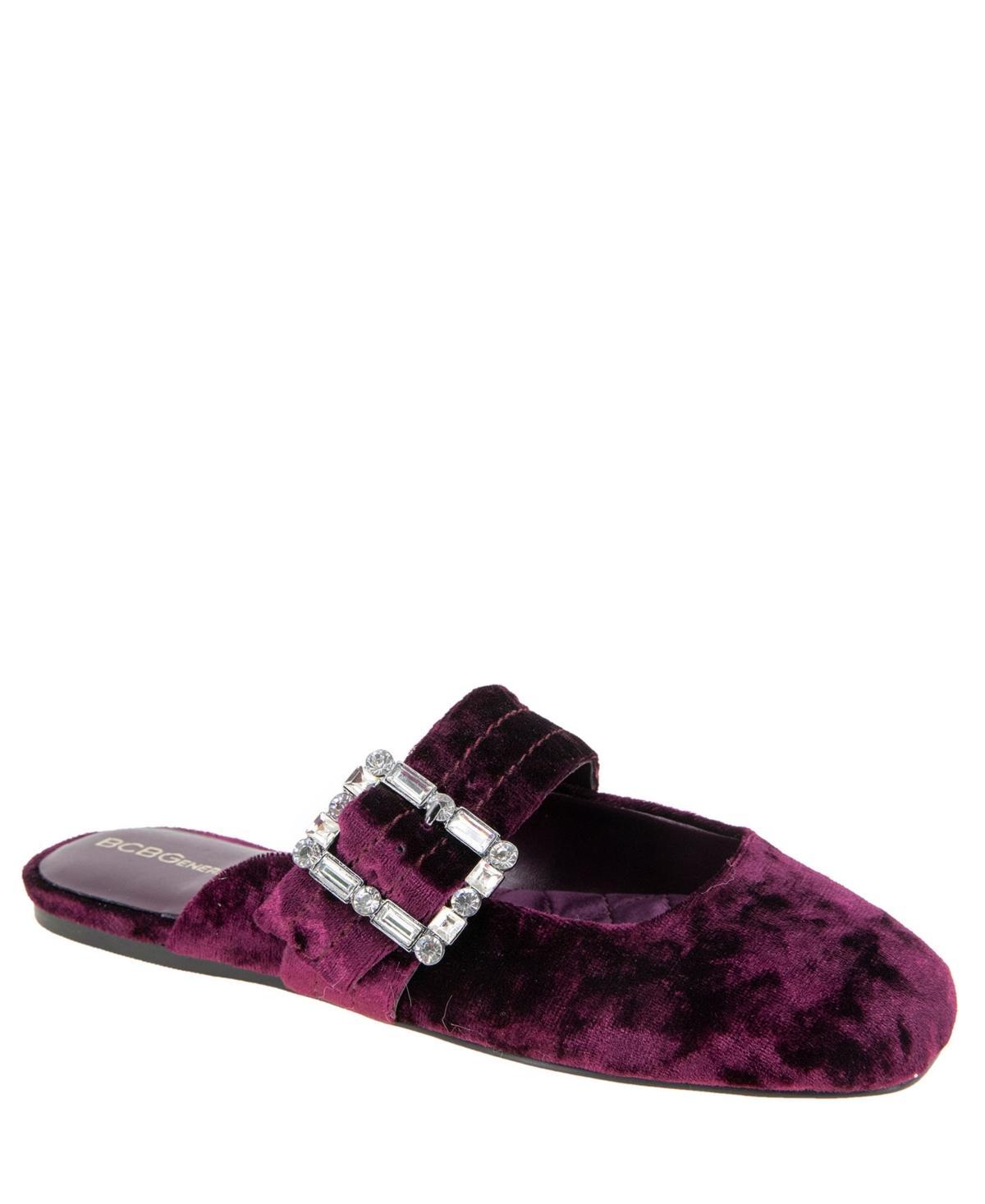 BCBGeneration Womens Hope Square Toe Buckle Slide Flat Mules Product Image