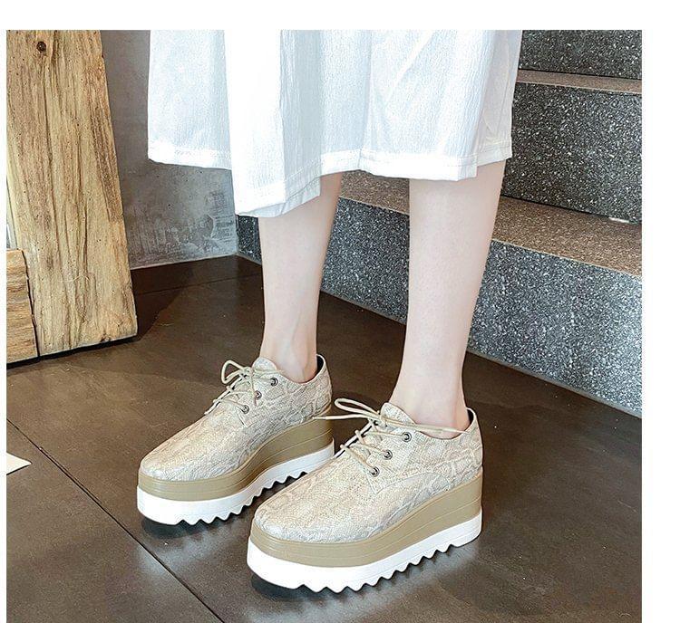 Lace-Up Platform Derby Shoes Product Image