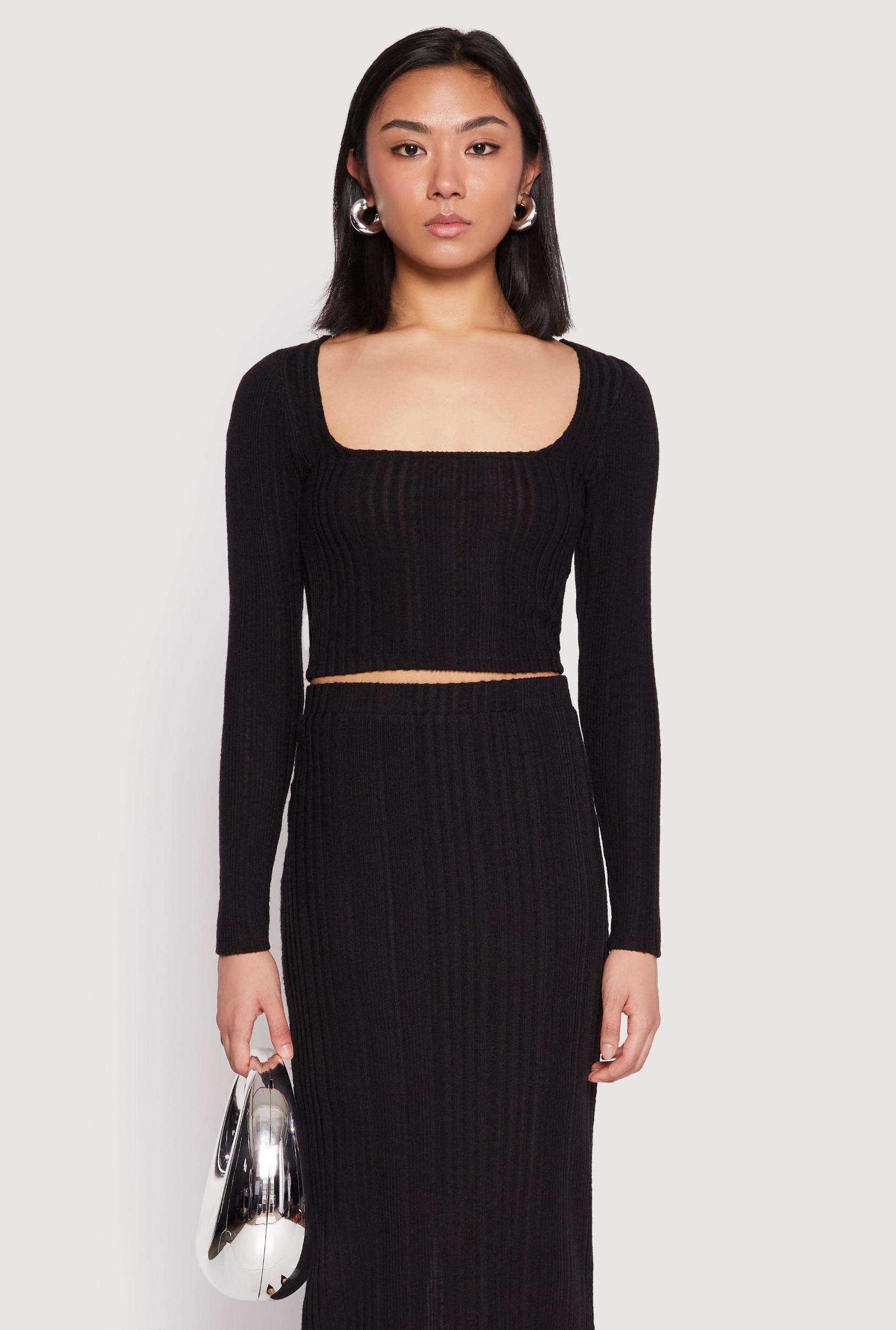 Womens Almost Famous Brushed Knit Crop Top Product Image