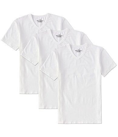 Calvin Klein Cotton Stretch Moisture Wicking V Neck Tees, Pack of 3 Product Image