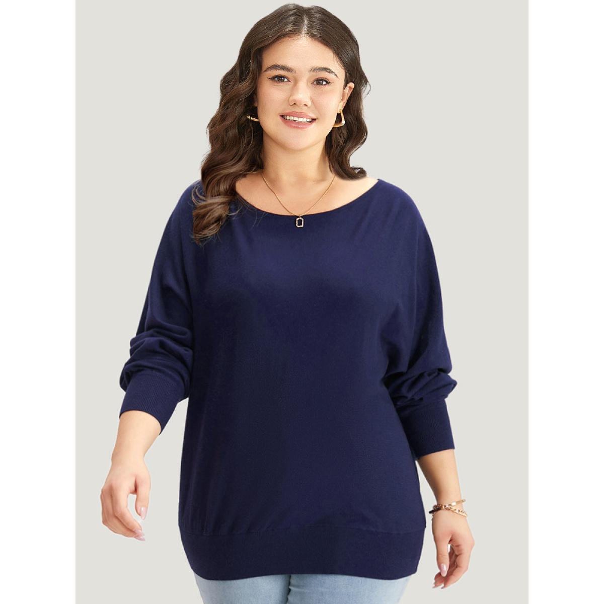 Plus Size Anti-Pilling Cable Knit Turtle Neck Patchwork Pullover Burgundy Women Casual Loose Long Sleeve Turtleneck Dailywear Pullovers BloomChic 22-24/3X Product Image