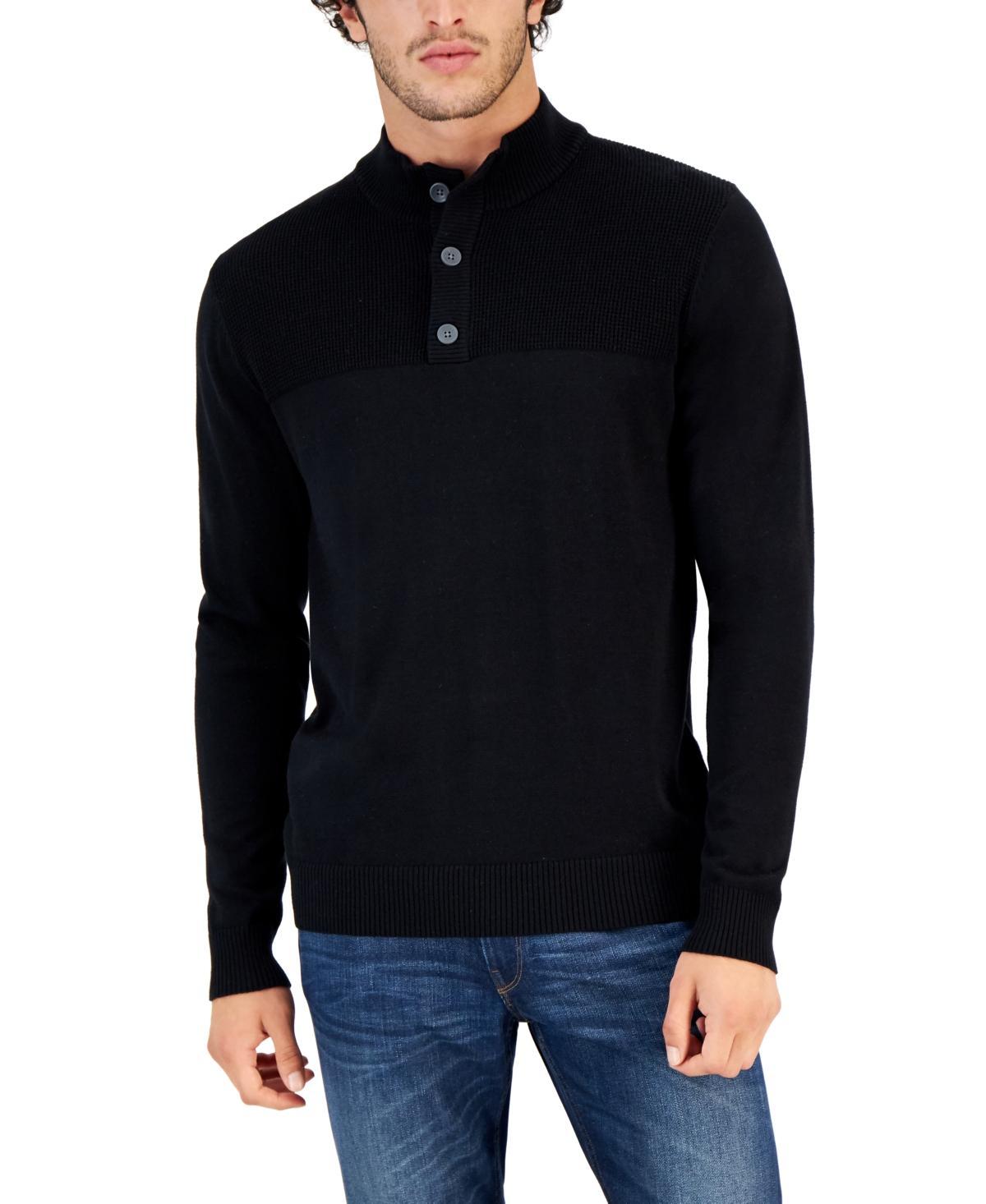 Club Room Mens Button Mock Neck Sweater, Created for Macys Product Image