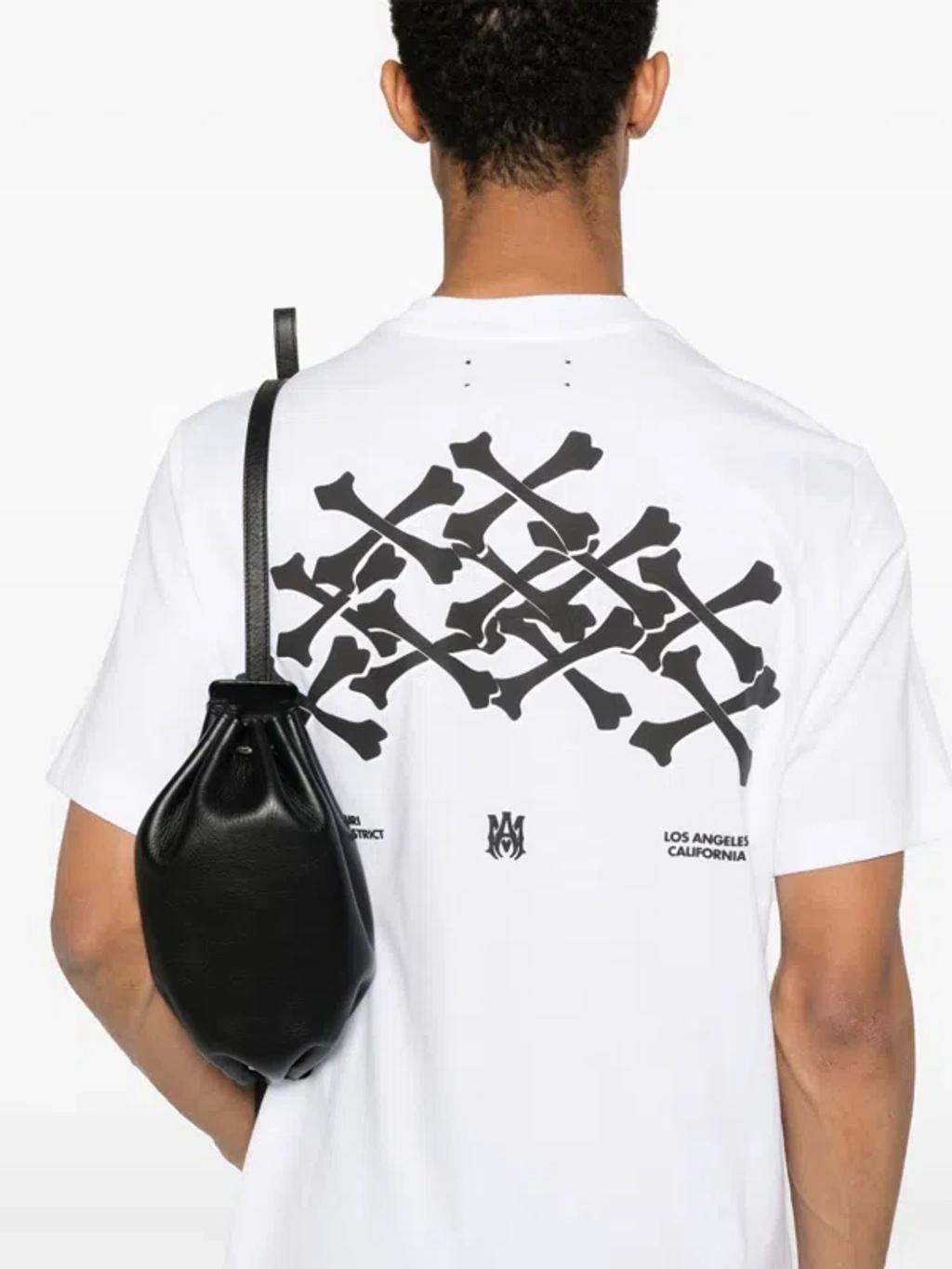 AMIRI Bones Stacked Cotton T-shirt In White Product Image