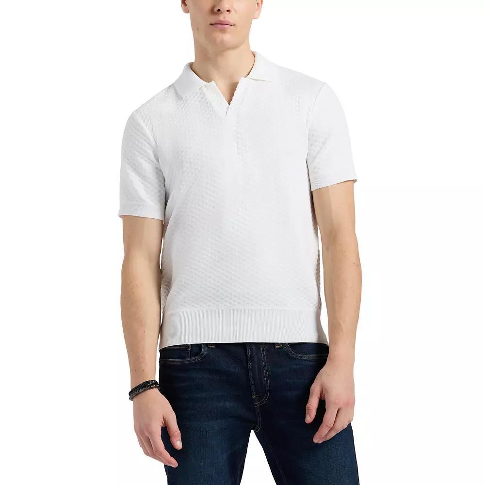 Men's Buffalo Jeans Textured Johnny Collar Top, Size: Small, White Product Image