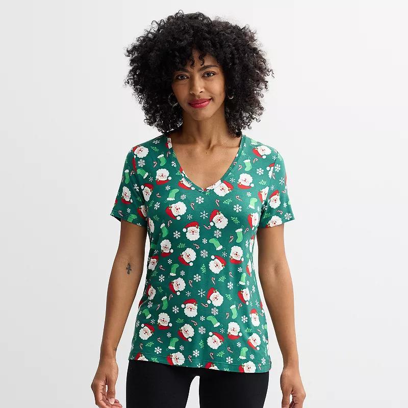 Women's Jollidays Short Sleeve Holiday Tee, Girl's, Size: XS, Snowflakes Product Image