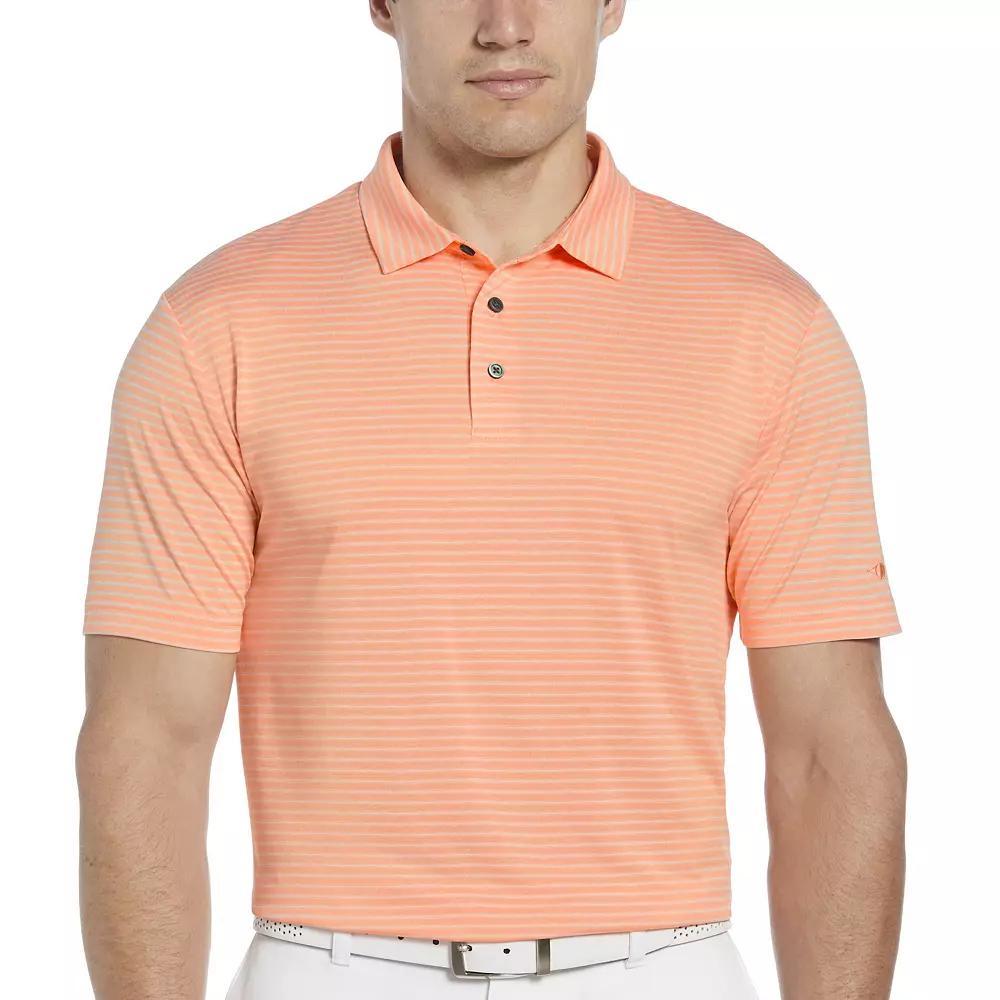 Men's Grand Slam Heather Feeder Stripe Golf Polo, Size: Large, Cavier Grey Product Image