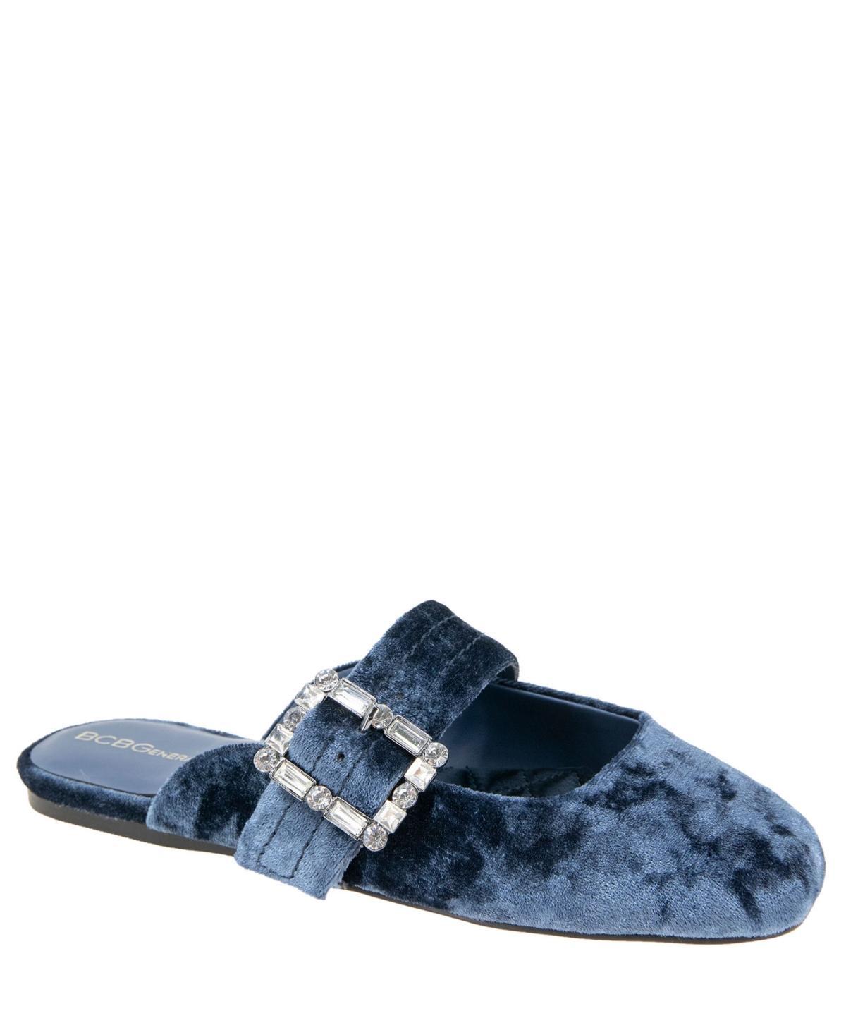 BCBGeneration Womens Hope Square Toe Buckle Slide Flat Mules Product Image
