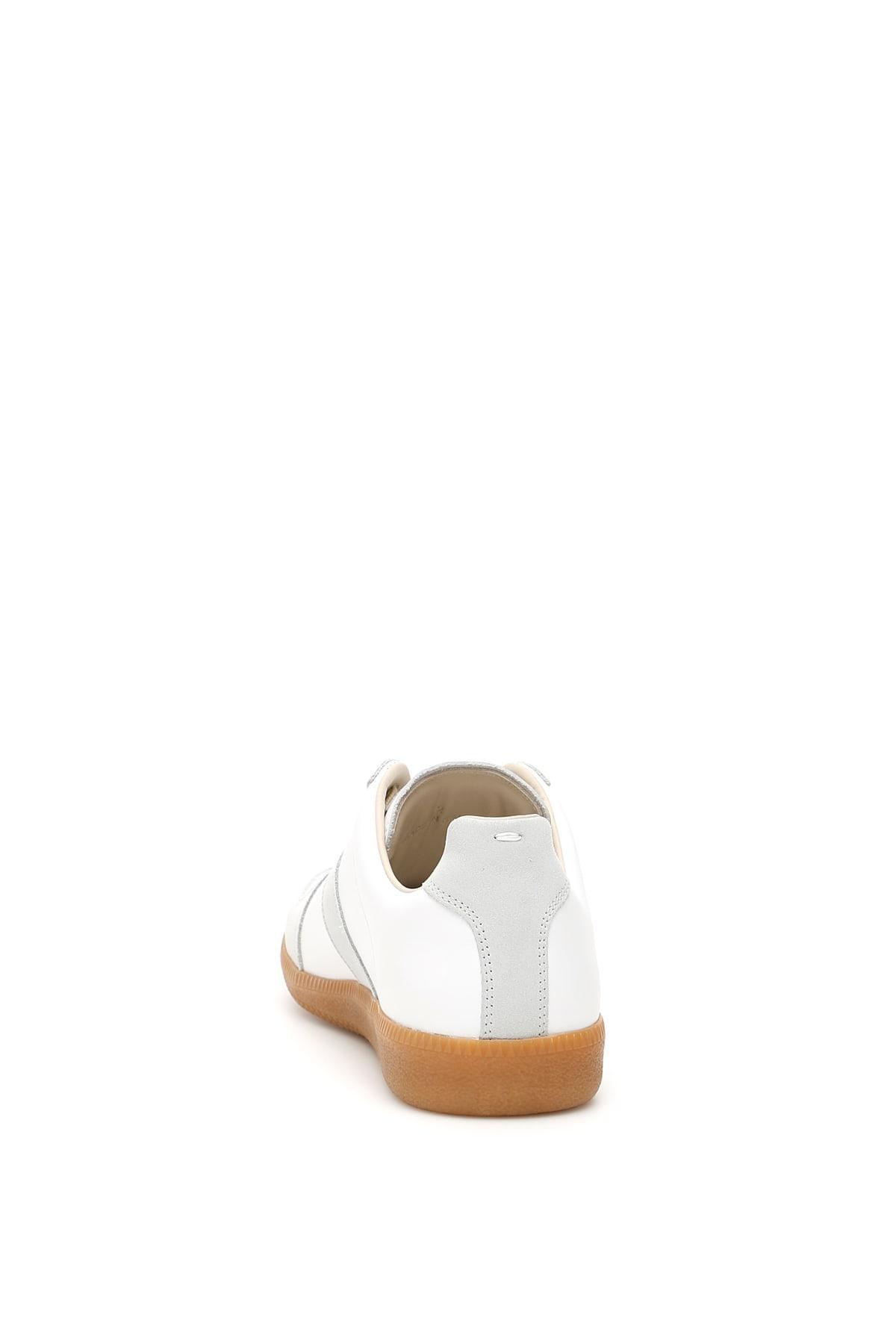 MAISON MARGIELA Replica Leather And Suede Sneakers In White Product Image