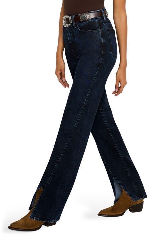 Good American Soft-Tech Good Boy Step Hem High Waist Ankle Straight Leg Jeans in Indigo544 at Nordstrom, Size 15 Product Image