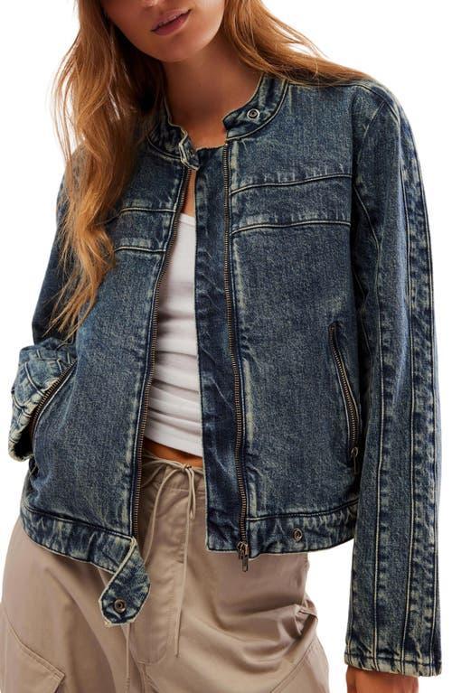 Free People Fast Lane Denim Moto (Alchemy) Women's Vest Product Image