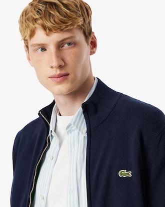 Zipped High Neck Cotton Sweater Product Image