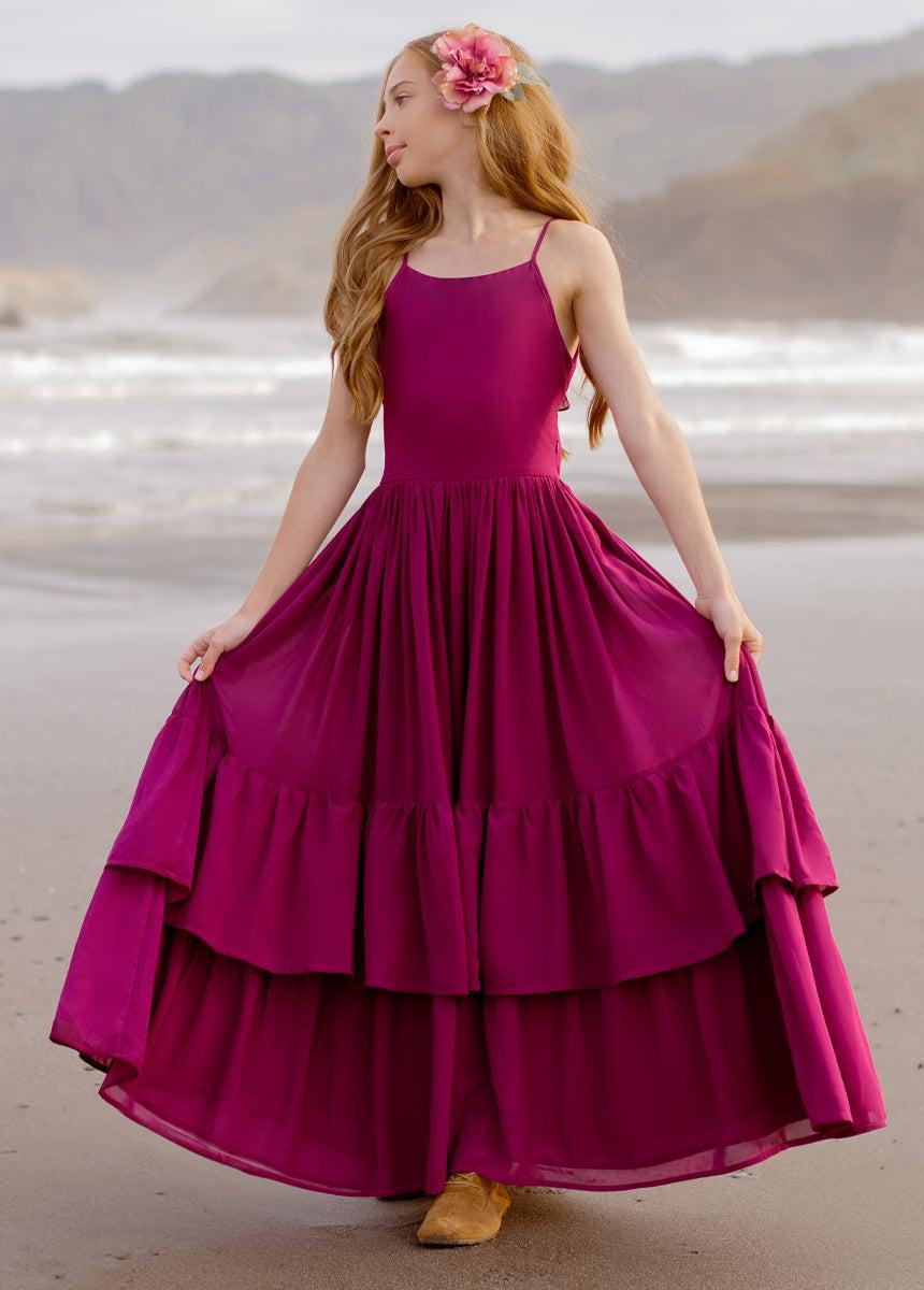 Catrin Dress in Berry Girls Product Image