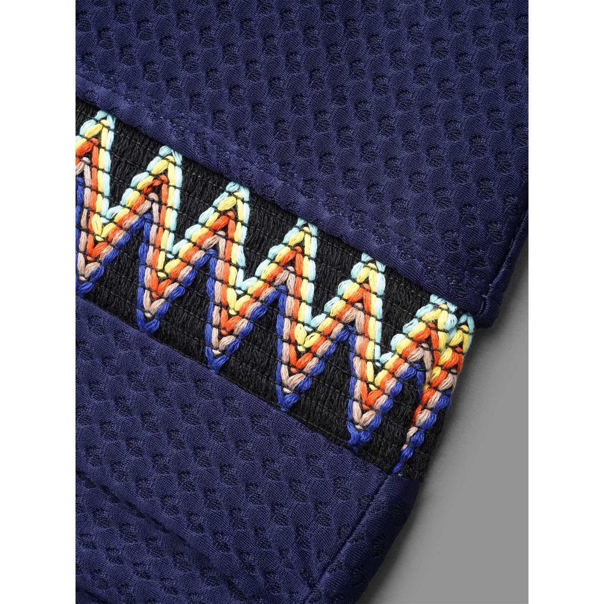 Plus Size Ribbon Detail Halter Neck One-Piece Swimsuit Women's Swimwear Indigo Beach Texture Curve Bathing Suits High stretch One Pieces BloomChic 28/5X Product Image