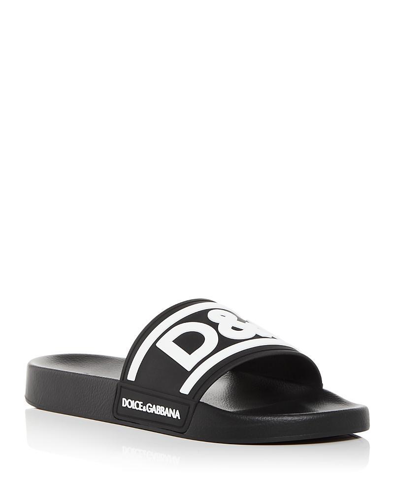 Dolce & Gabbana Mens Saint Barth Logo Slip On Pool Sandals Product Image