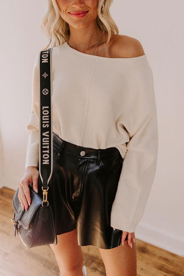 Cafe Social Knit Sweater Top in Cream Product Image