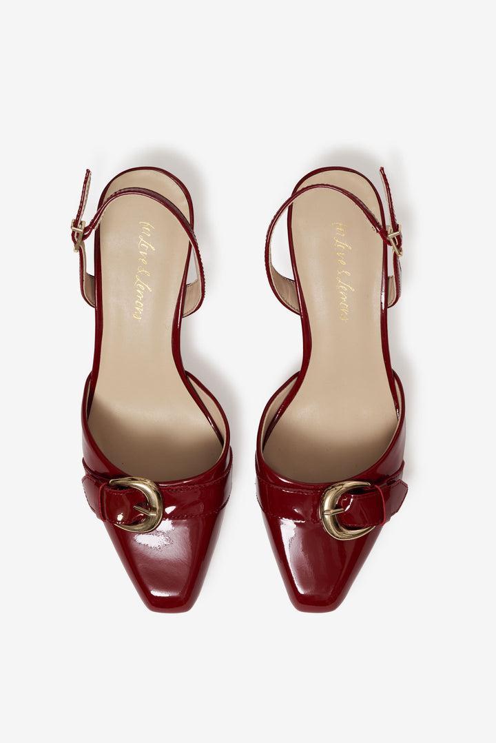 Marion Buckle Heel — Red Product Image