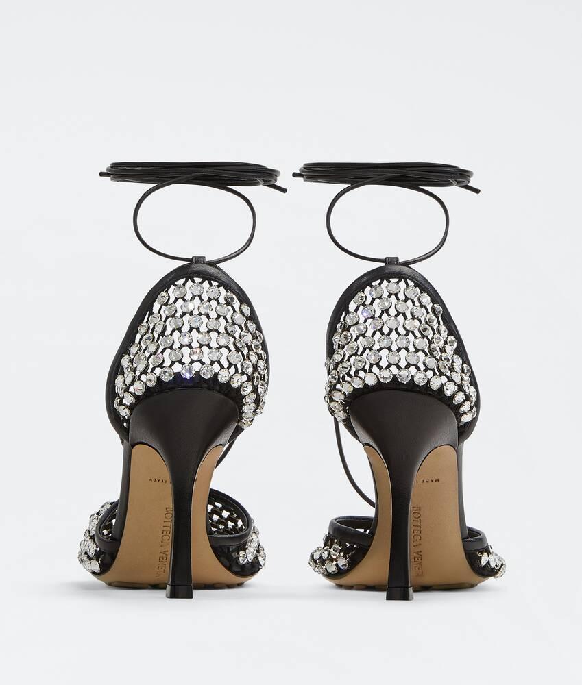 Women's Sparkle Stretch Lace-Up Sandal in Black Product Image