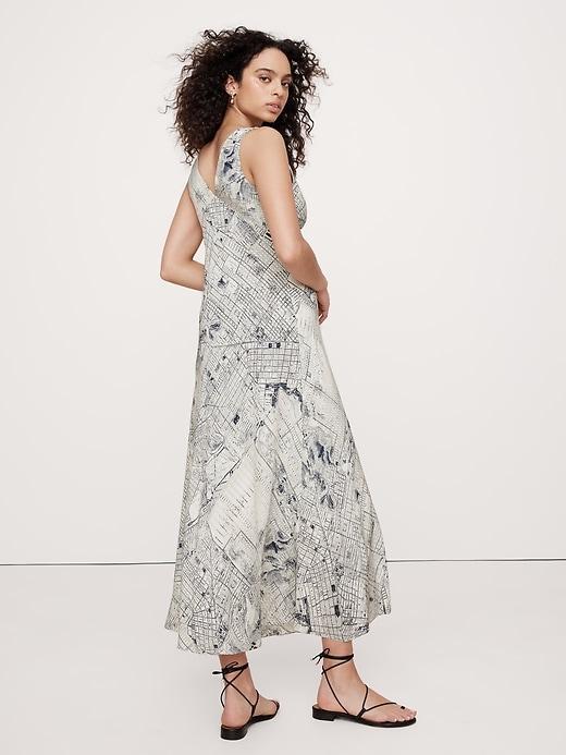 Bias-Cut Matte Silk Maxi Dress Product Image