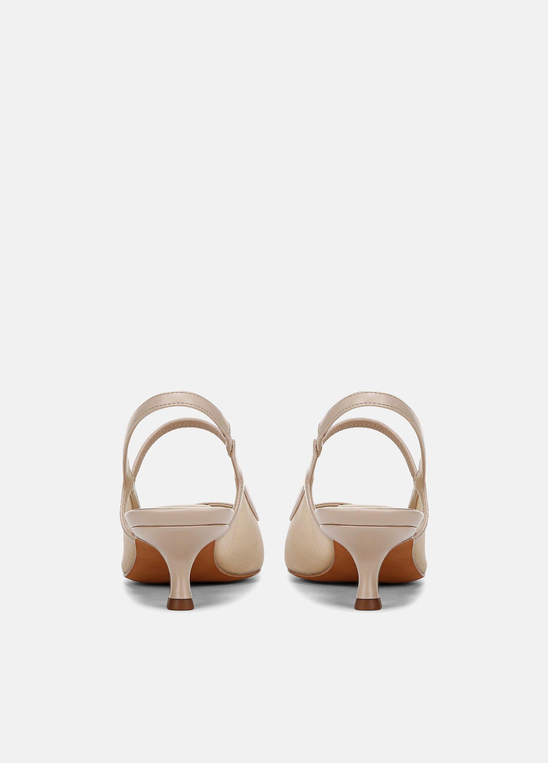 Venice Leather and Mesh Slingback Kitten Heel Product Image