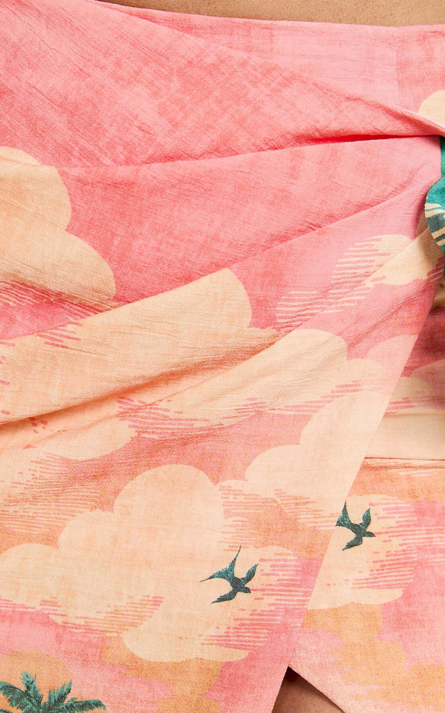 Amalie The Label - Leesha Side Knot Midi Skirt in Island Sunset Print Product Image