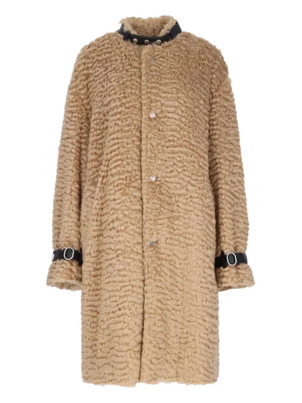 JIL SANDER Single-breasted Midi Coat In Beige Product Image